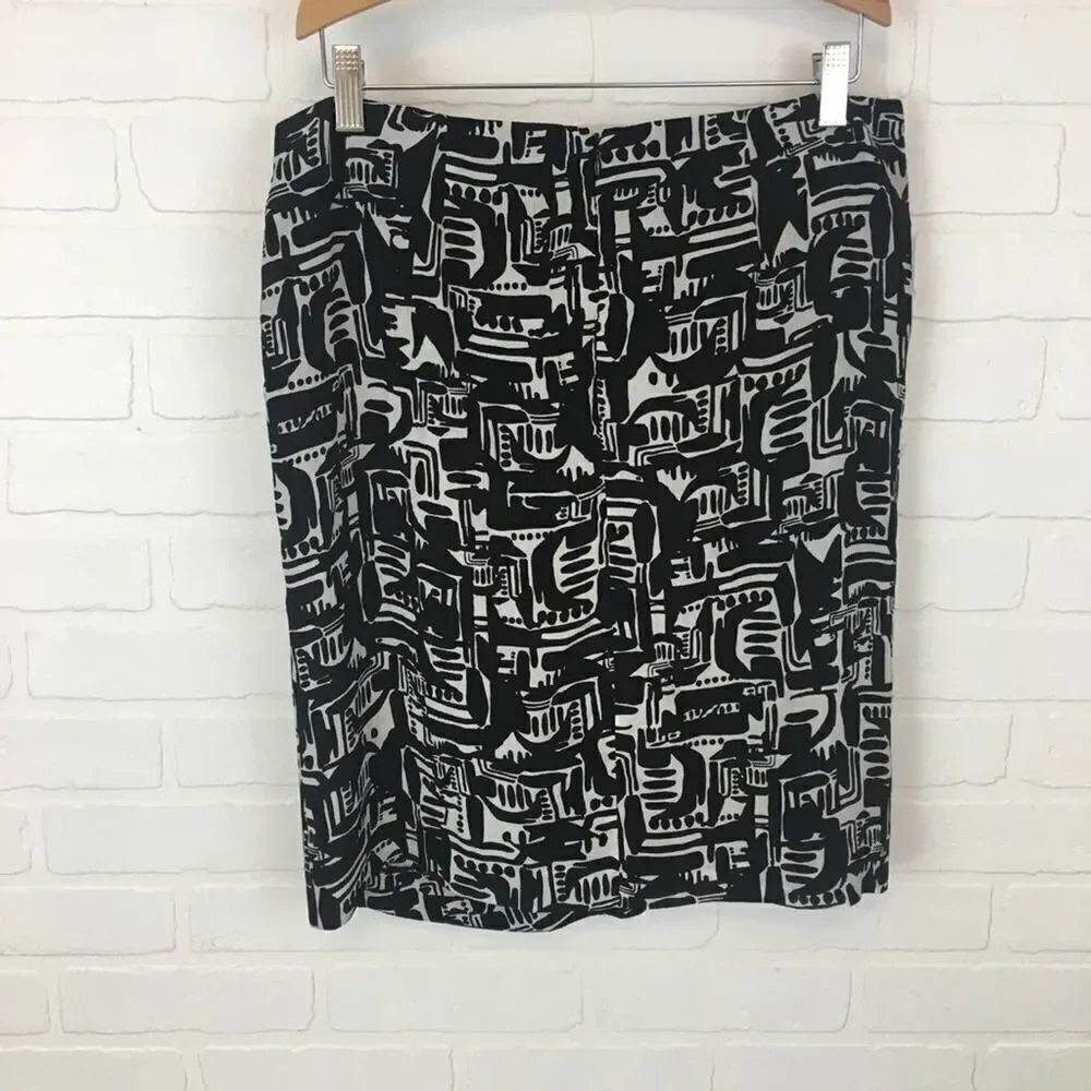 Chaus Wrap Style Black & White Skirt
